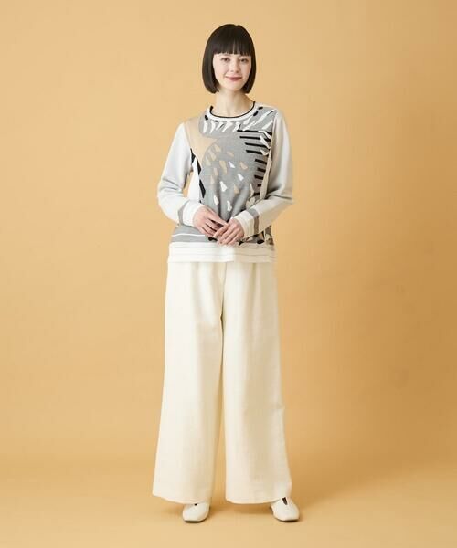 HIROKO BIS / ヒロコビス その他パンツ | ジャカードストレートパンツ /洗える | 詳細17