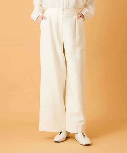 HIROKO BIS / ヒロコビス その他パンツ | ジャカードストレートパンツ（アイボリー）