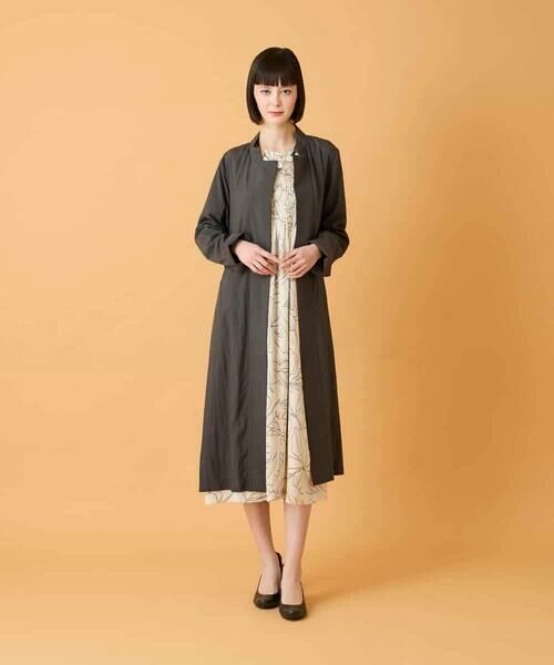 HIROKO BIS / ヒロコビス その他アウター | ドレープワッシャーロング丈コート | 詳細14