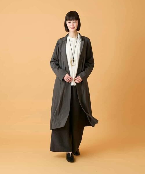 HIROKO BIS / ヒロコビス その他アウター | ドレープワッシャーロング丈コート | 詳細18