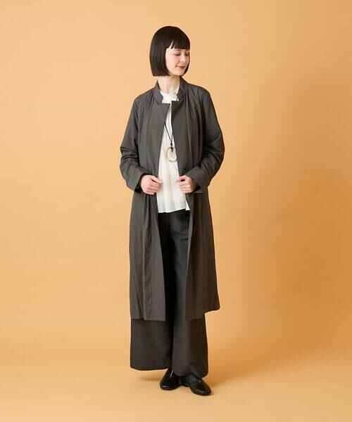 HIROKO BIS / ヒロコビス その他アウター | ドレープワッシャーロング丈コート | 詳細19