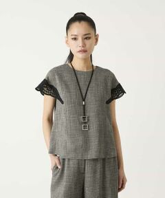 HIROKO BIS / ヒロコビス シャツ・ブラウス | ツイーディーメッシュプルオーバーブラウス