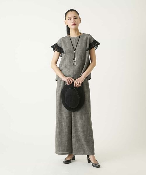 HIROKO BIS / ヒロコビス シャツ・ブラウス | ツイーディーメッシュプルオーバーブラウス | 詳細8