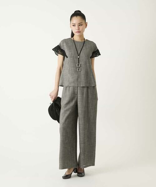 HIROKO BIS / ヒロコビス シャツ・ブラウス | ツイーディーメッシュプルオーバーブラウス | 詳細9