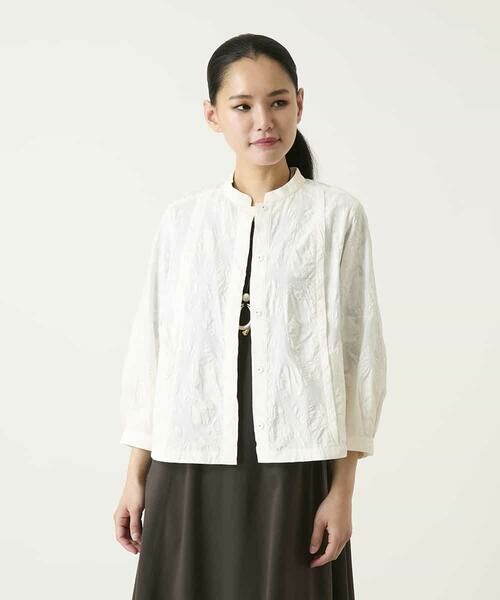 HIROKO BIS / ヒロコビス シャツ・ブラウス | ボタニカルモチーフショートブラウス | 詳細10