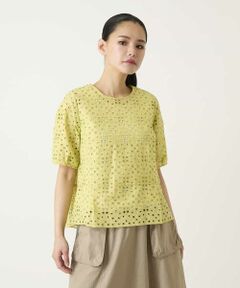 HIROKO BIS / ヒロコビス シャツ・ブラウス | アイレット刺繍タックヘムブラウス