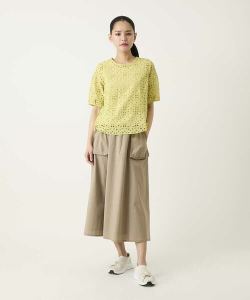 HIROKO BIS / ヒロコビス シャツ・ブラウス | アイレット刺繍タックヘムブラウス | 詳細11