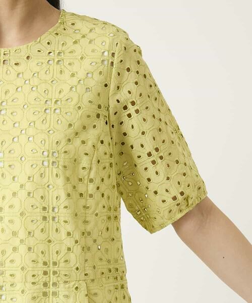 HIROKO BIS / ヒロコビス シャツ・ブラウス | アイレット刺繍タックヘムブラウス | 詳細6