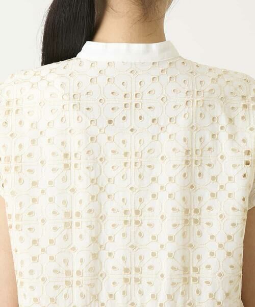HIROKO BIS / ヒロコビス チュニック | アイレット刺繍フレンチスリーブチュニックブラウス | 詳細1