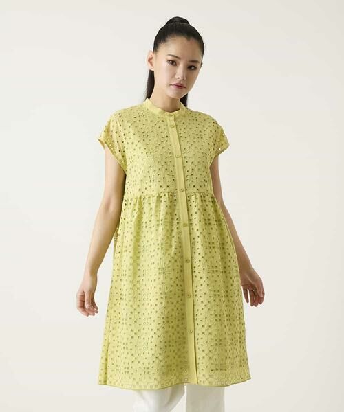 HIROKO BIS / ヒロコビス チュニック | アイレット刺繍フレンチスリーブチュニックブラウス | 詳細10