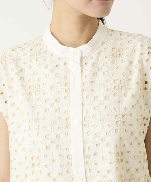 HIROKO BIS / ヒロコビス チュニック | アイレット刺繍フレンチスリーブチュニックブラウス | 詳細15