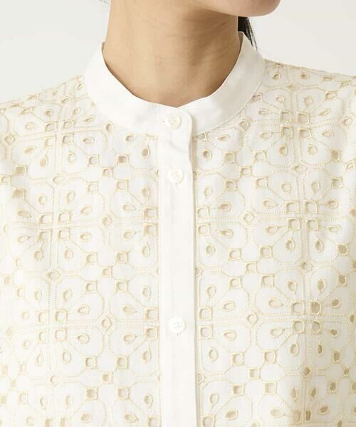 HIROKO BIS / ヒロコビス チュニック | アイレット刺繍フレンチスリーブチュニックブラウス | 詳細2