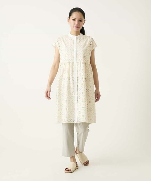 HIROKO BIS / ヒロコビス チュニック | アイレット刺繍フレンチスリーブチュニックブラウス | 詳細8