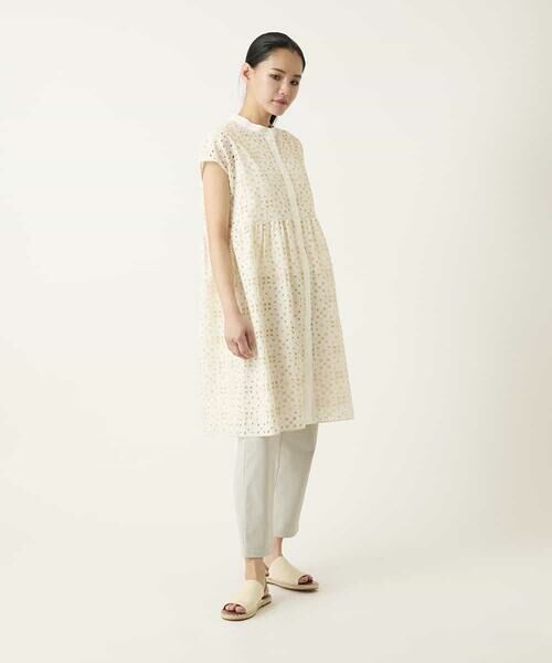 HIROKO BIS / ヒロコビス チュニック | アイレット刺繍フレンチスリーブチュニックブラウス | 詳細9