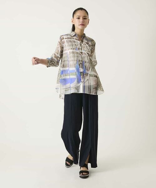 HIROKO BIS / ヒロコビス シャツ・ブラウス | アートプリントオーガンジーブラウス | 詳細10