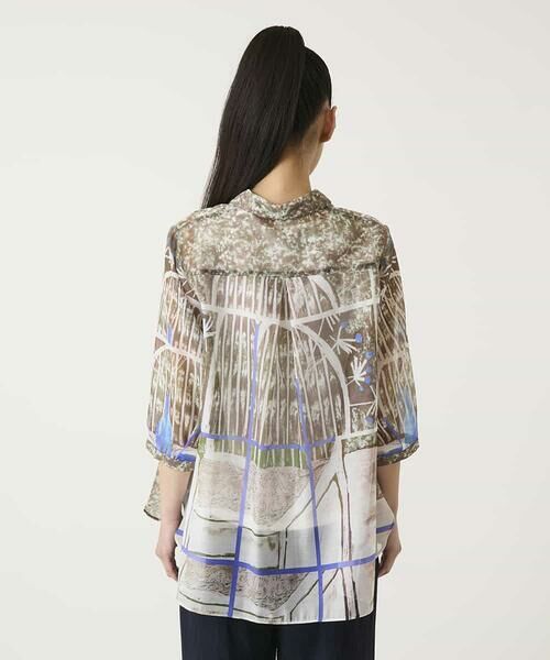HIROKO BIS / ヒロコビス シャツ・ブラウス | アートプリントオーガンジーブラウス | 詳細2