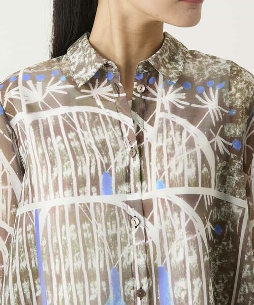 HIROKO BIS / ヒロコビス シャツ・ブラウス | アートプリントオーガンジーブラウス | 詳細3