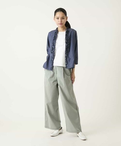 HIROKO BIS / ヒロコビス シャツ・ブラウス | フリルアクセントダンガリーブラウス | 詳細16