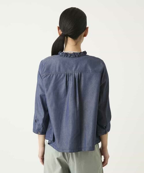 HIROKO BIS / ヒロコビス シャツ・ブラウス | フリルアクセントダンガリーブラウス | 詳細3
