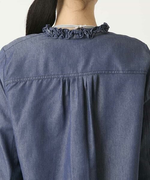 HIROKO BIS / ヒロコビス シャツ・ブラウス | フリルアクセントダンガリーブラウス | 詳細5