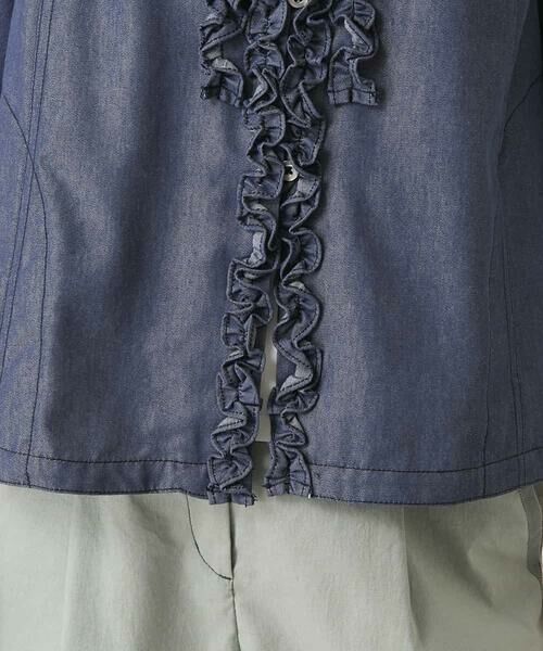 HIROKO BIS / ヒロコビス シャツ・ブラウス | フリルアクセントダンガリーブラウス | 詳細9