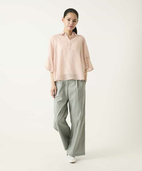 HIROKO BIS / ヒロコビス シャツ・ブラウス | フレアスリーブ麻ブラウス | 詳細13