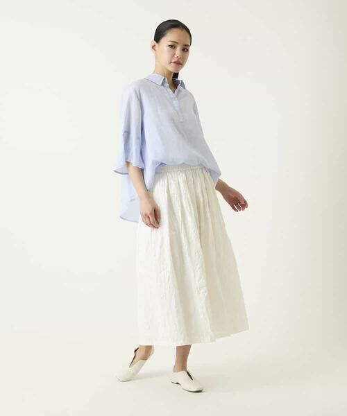 HIROKO BIS / ヒロコビス シャツ・ブラウス | フレアスリーブ麻ブラウス | 詳細16