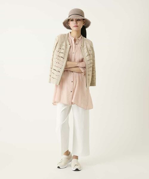 HIROKO BIS / ヒロコビス チュニック | ピンタックフレア麻ブラウス | 詳細16