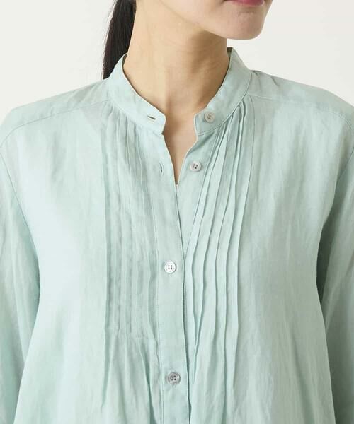 HIROKO BIS / ヒロコビス チュニック | ピンタックフレア麻ブラウス | 詳細4