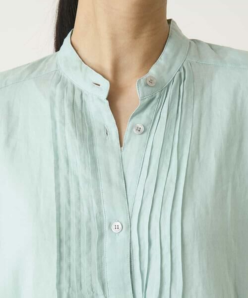 HIROKO BIS / ヒロコビス チュニック | ピンタックフレア麻ブラウス | 詳細6