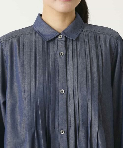 HIROKO BIS / ヒロコビス ロング・マキシ丈ワンピース | ピンタックデザインダンガリーワンピース | 詳細3