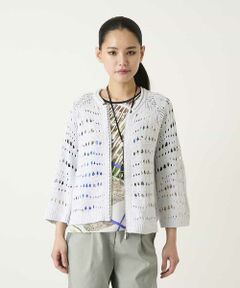 HIROKO BIS / ヒロコビス カーディガン・ボレロ | ラメニットジップカーディガン