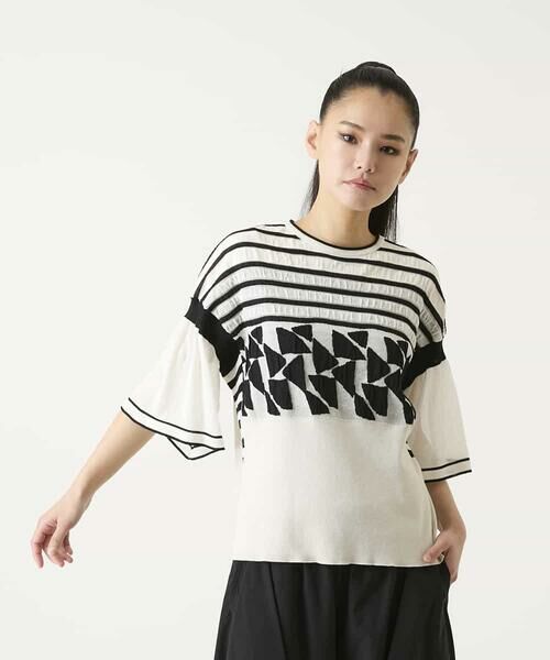 HIROKO BIS / ヒロコビス ニット・セーター | フクレジャカードデザインニットプルオーバー | 詳細7