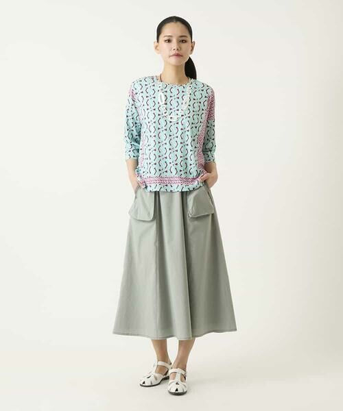 HIROKO BIS / ヒロコビス ロング・マキシ丈スカート | リネンライクアウトポケットフレアスカート | 詳細11