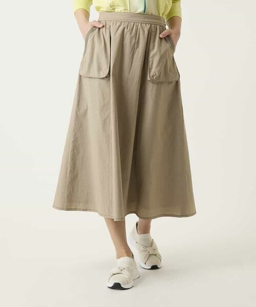 HIROKO BIS / ヒロコビス ロング・マキシ丈スカート | リネンライクアウトポケットフレアスカート（ベージュ）
