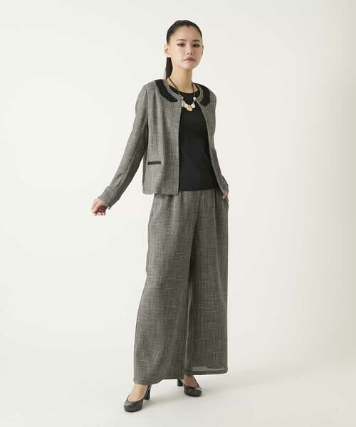 HIROKO BIS / ヒロコビス ノーカラージャケット | ツイーディーメッシュコンパクトジャケット | 詳細12