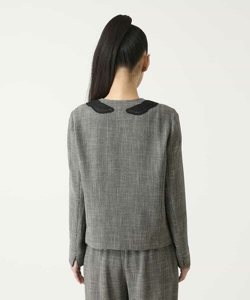 HIROKO BIS / ヒロコビス ノーカラージャケット | ツイーディーメッシュコンパクトジャケット | 詳細15