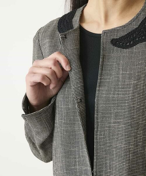 HIROKO BIS / ヒロコビス ノーカラージャケット | ツイーディーメッシュコンパクトジャケット | 詳細6