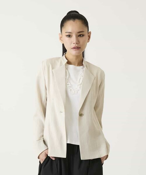 HIROKO BIS / ヒロコビス セットアップ | 切り替えステッチデザインジャケット（ベージュ）