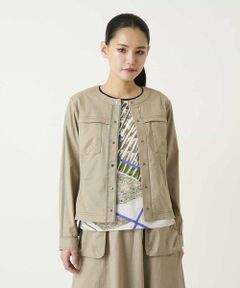 HIROKO BIS / ヒロコビス ノーカラージャケット | リネンライクショートジャケット