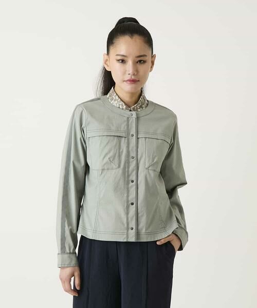 HIROKO BIS / ヒロコビス ノーカラージャケット | リネンライクショートジャケット | 詳細1