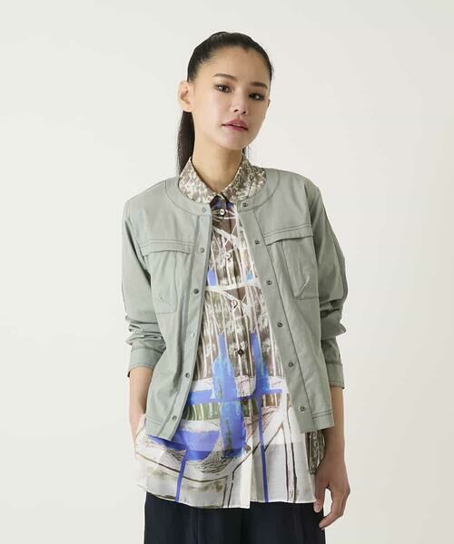 HIROKO BIS / ヒロコビス ノーカラージャケット | リネンライクショートジャケット | 詳細13