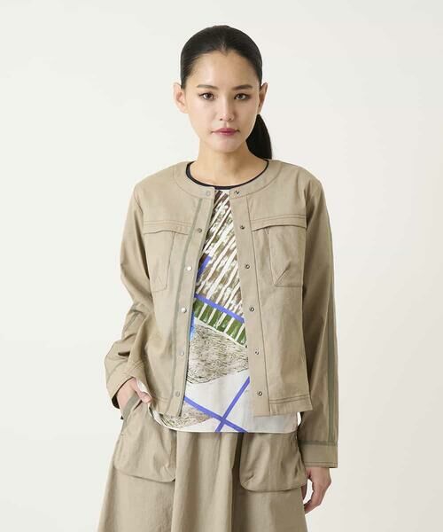 HIROKO BIS / ヒロコビス ノーカラージャケット | リネンライクショートジャケット | 詳細16