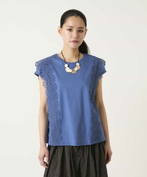 HIROKO BIS / ヒロコビス カットソー | サイドレースフレンチスリーブカットソー | 詳細1