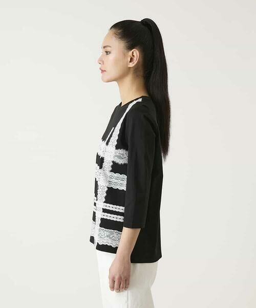 HIROKO BIS / ヒロコビス カットソー | レーステープデザインコットンカットソー | 詳細1