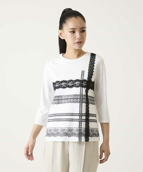 HIROKO BIS / ヒロコビス カットソー | レーステープデザインコットンカットソー | 詳細13