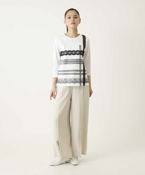 HIROKO BIS / ヒロコビス カットソー | レーステープデザインコットンカットソー | 詳細15