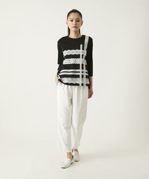 HIROKO BIS / ヒロコビス カットソー | レーステープデザインコットンカットソー /洗える | 詳細16