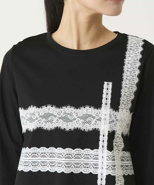 HIROKO BIS / ヒロコビス カットソー | レーステープデザインコットンカットソー | 詳細3