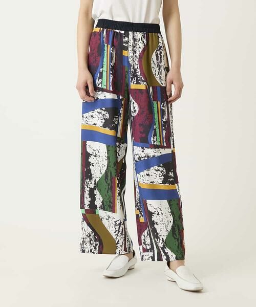 HIROKO BIS / ヒロコビス その他パンツ | アートパネルデザインワイドパンツ（ホワイト）